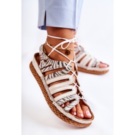 Sandalias de cuero de mujer de moda Maciejka 05552-04 Beige-Negro 3