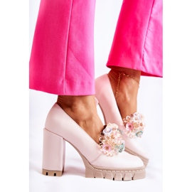 PA2 Zapatos De Salón Elegantes Con Adorno Liso Rosa Claro Caterine rosado 3