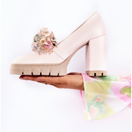 PA2 Zapatos De Salón Elegantes Con Adorno Liso Rosa Claro Caterine rosado 7