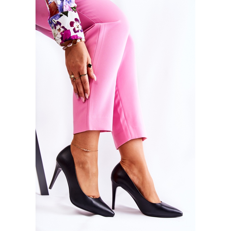 Sergio Leone Stilettos clásicos de piel Magically Black negro 1