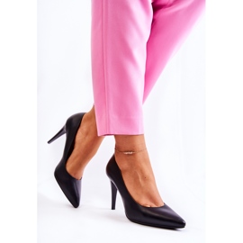 Sergio Leone Stilettos clásicos de piel Magically Black negro 3