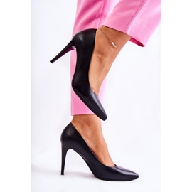 Sergio Leone Stilettos clásicos de piel Magically Black negro 4