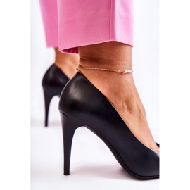 Sergio Leone Stilettos clásicos de piel Magically Black negro 6