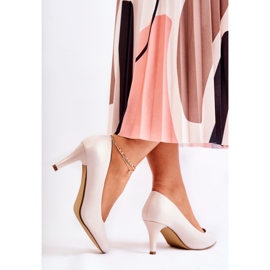 Sergio Leone Zapatos De Salón Clásicos De Mujer Beige Perla Semprella 4