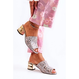PA2 Zapatillas Mujer Piel Cebra Tacón Rosa-Blanco Perry negro rosado 4