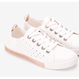 Deportivas blancas de mujer Tuuri blanco dorado 2