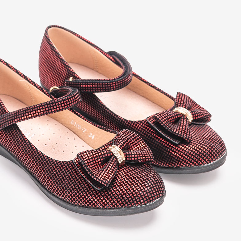 BM Bailarinas infantiles rojas con lazo Tienne negro rojo 1
