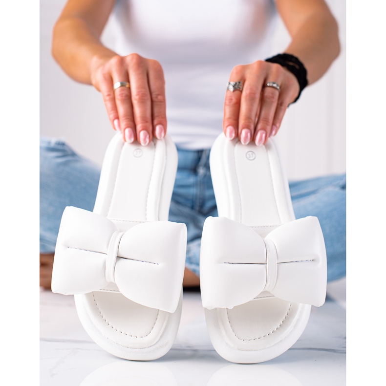 SHELOVET Zapatillas con lazo blanco 2