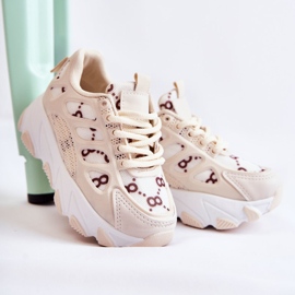 FR1 Deportivas Infantiles Beige Dalia marrón 3