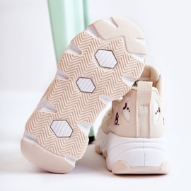 FR1 Deportivas Infantiles Beige Dalia marrón 4
