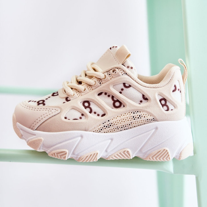 FR1 Deportivas Infantiles Beige Dalia marrón 2