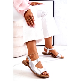 Sandalias Piel Hebilla Lewski 3041 Plata 1