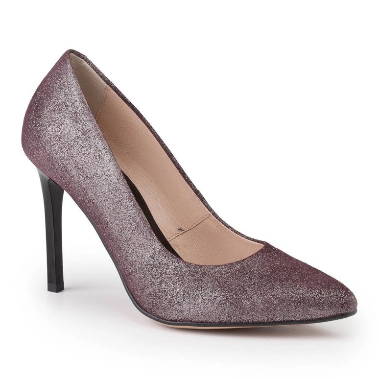 Marco Shoes Stilettos de tacón alto en piel auténtica burdeos rojo 1