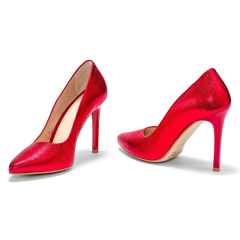 Marco Shoes Stilettos rojos de tacón alto hechos de cuero genuino 2 Marco Shoes Stilettos rojos de tacón alto hechos de cuero genuino 2