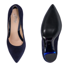 Marco Shoes Salón de piel elegante con tacón alto multicolor azul marino 3