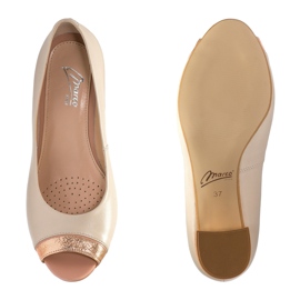 Marco Shoes Salón 1093P beige con tacón decorativo 5