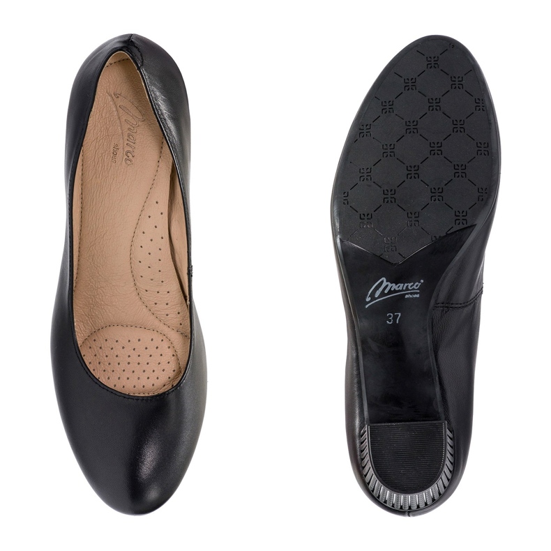 Marco Shoes Zapato negro liso 1170P con tacón 3D 1