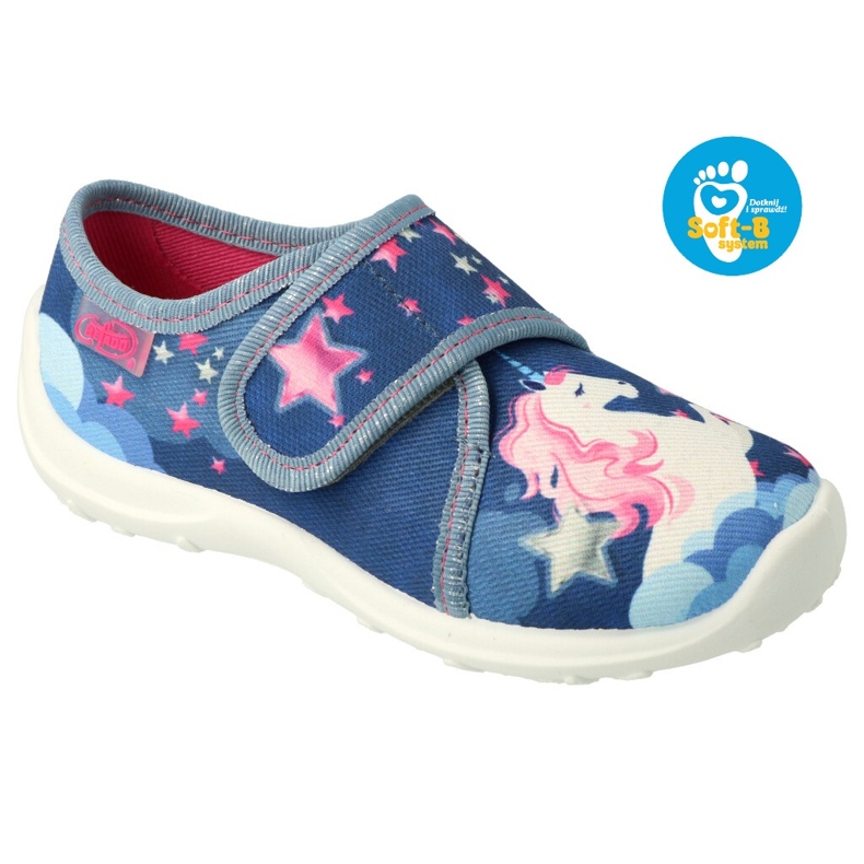 Zapatos befado niño 560X177 blanco azul rosa 1