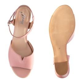 Marco Shoes Sandalias rosa 0624P en cuero interesante rosado 5