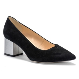 Marco Shoes Zapatos de ante negro 1038P, tacón de acero 2