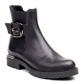 Marco Shoes Botines Chelsea de mujer Marco con hebilla y goma negro 1