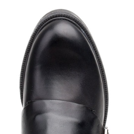 Marco Shoes Botas de mujer con cordones 1364B con doble hebilla negro 6