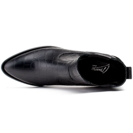Marco Shoes Botines de mujer estilo cowboy con motivo de piel de serpiente negro 5