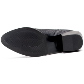 Marco Shoes Botines de mujer estilo cowboy con motivo de piel de serpiente negro 6