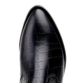 Marco Shoes Botines de mujer estilo cowboy con motivo de piel de serpiente negro 7