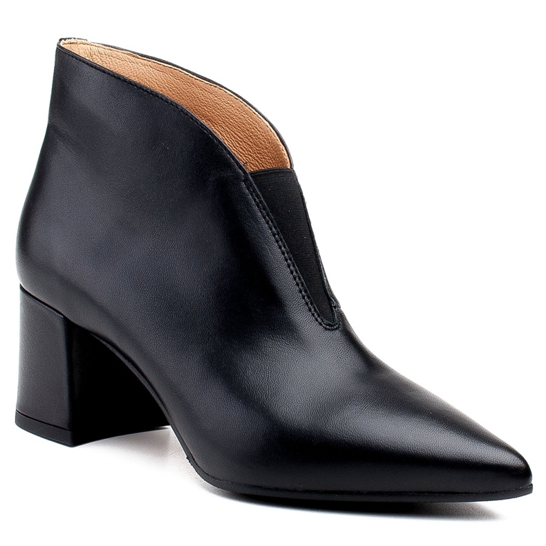 Marco Shoes Botines 1460B slim de piel negra con parte superior de goma negro 1