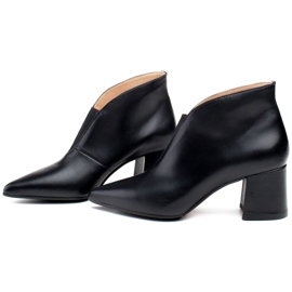 Marco Shoes Botines 1460B slim de piel negra con parte superior de goma negro 3