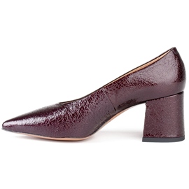 Marco Shoes Zapatos de salón burdeos elegantes hechos de laca rojo 3