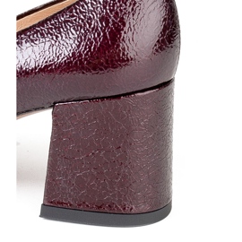 Marco Shoes Zapatos de salón burdeos elegantes hechos de laca rojo 6