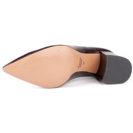 Marco Shoes Zapatos de salón burdeos elegantes hechos de laca rojo 7