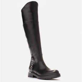 Marco Shoes Botas altas con goma y cadena negro 1