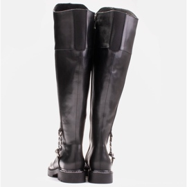 Marco Shoes Botas altas con goma y cadena negro 8