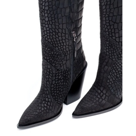 Marco Shoes Marco boots 1408K botas vaqueras con motivo animal negro 4