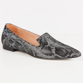 Marco Shoes Señores de piel de serpiente negra negro 1