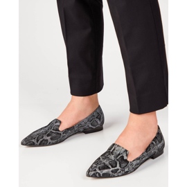 Marco Shoes Señores de piel de serpiente negra negro 5