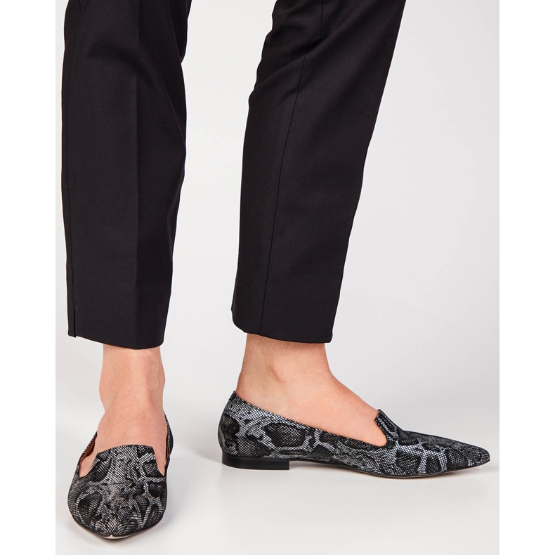 Marco Shoes Señores de piel de serpiente negra negro 2