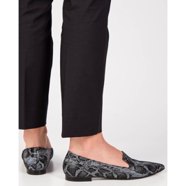 Marco Shoes Señores de piel de serpiente negra negro 3