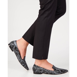 Marco Shoes Señores de piel de serpiente negra negro 4