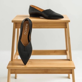 Marco Shoes Bailarinas de mujer Marco 1285P negro con abertura 2