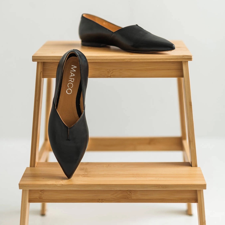 Marco Shoes Bailarinas de mujer Marco 1285P negro con abertura 2