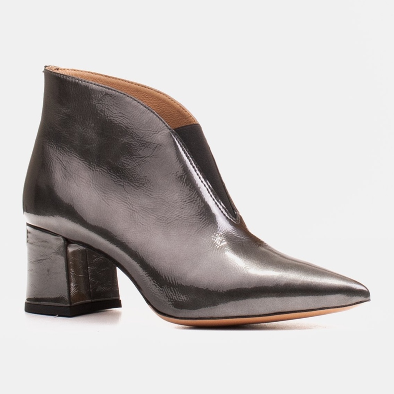 Marco Shoes Botines 1460B slim de piel gris con parte superior de goma 1