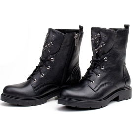 Marco Shoes Marco 1342B botas de mujer atadas con chorros y cremallera negro 3