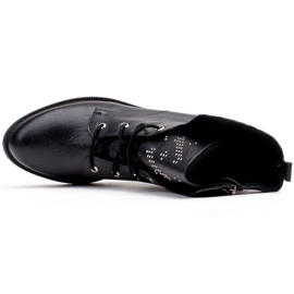Marco Shoes Marco 1342B botas de mujer atadas con chorros y cremallera negro 5