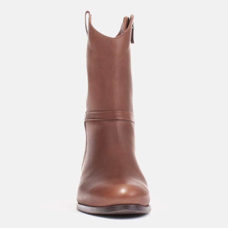 Marco Shoes Botines Marco con tacones bajos hechos de delicada piel natural marrón 1