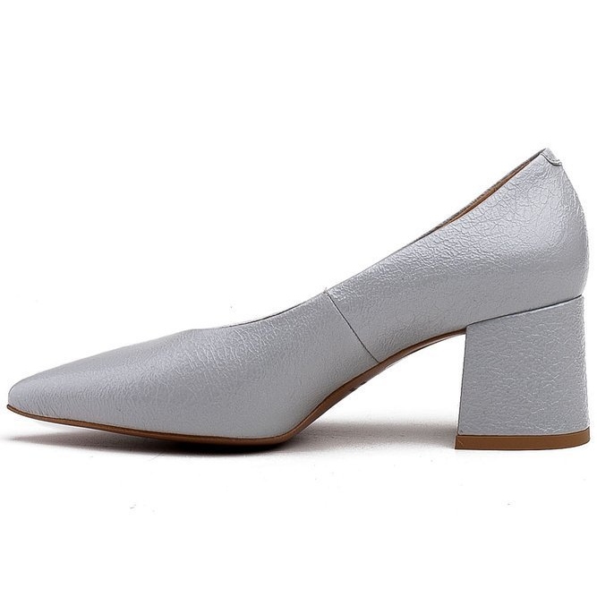 Marco Shoes Zapatos de salón elegantes para mujer hechos de laca color paloma gris 2