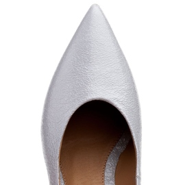 Marco Shoes Zapatos de salón elegantes para mujer hechos de laca color paloma gris 3